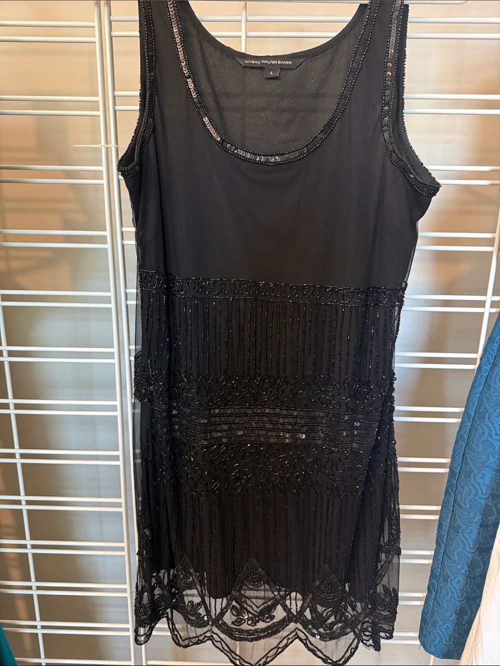 Walter Baker Black Beaded Mini Dress